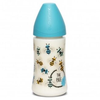Πλαστικό Μπιμπερό 270ml Με Θηλή Σιλικόνης 0m+ Bee Blue Suavinex