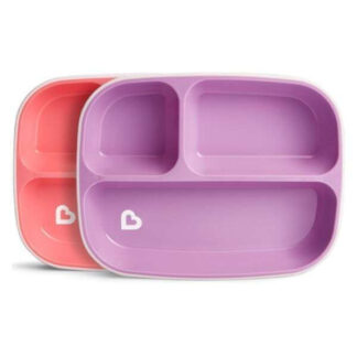 Δίσκοι Φαγητού Splash Divided Plates 2τμχ Light Pink - Purple Munchkin