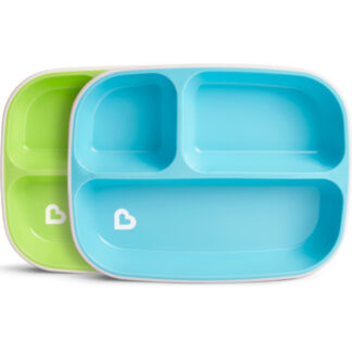 Δίσκοι Φαγητού Splash Divided Plates 2τμχ Light Blue - Green Munchkin