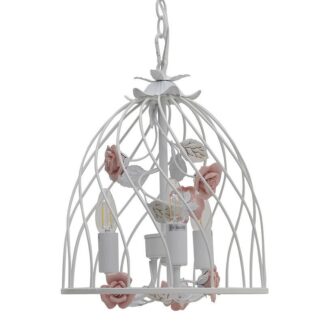 Φωτιστικό Οροφής 3Φωτο Μεταλλικό Λευκό/Ροζ Inart