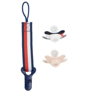 Σετ 2τμχ Πιπίλες Με Ιμάντα Ασφαλείας & Κλιπ KN0KN01602 - TOI 0m+ Tommy Hilfiger  Ροζ