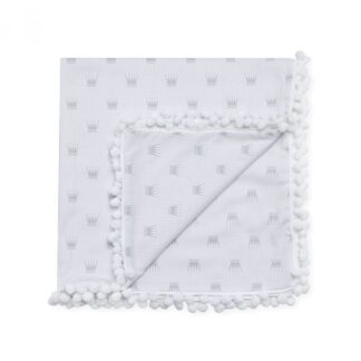 Κουβέρτα Αγκαλιάς 80x80 Baby Crown Γκρι My Little Kiss