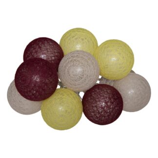 Γιρλάντα 10 Φωτάκια Ecru/Bordeaux/Yellow