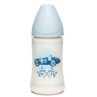 Πλαστικό Μπιμπερό 270ml Με Θηλή Σιλικόνης 0-6m Toys Blue Suavinex