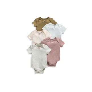 Βρεφικά Ζιπουνάκια Σετ 5τμχ ΚΜ 100% Cotton Multicolor Girl Mamas & Papas