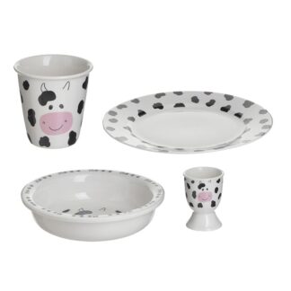 Σετ Φαγητού Αγελάδα Πορσελάνη Πολύχρωμο 4τμχ Inart