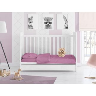 Σετ Σεντόνια Κούνιας 120x160cm Solid 492 Lila Dimcol