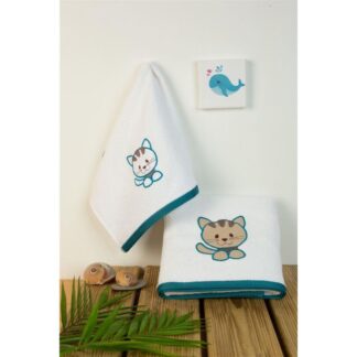Σετ Πετσέτες 2τμχ Kitty 137 Λευκό Dimcol