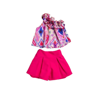 Σετ Σορτς Μπλούζα Σατέν Φούξια Chief 3502