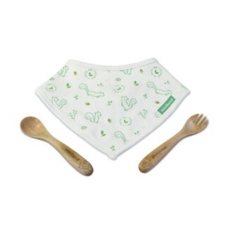 Σετ 3τμχ Κουτάλι-Πιρούνι-Σαλιάρα Natur Picneat Chip Miniland