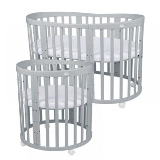 Βρεφικό Κρεβάτι 7in1 Oval 78x128cm Grey Waldin