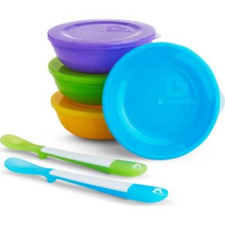 Δοχεία Μεταφοράς 4τμχ & Κουτάλι Σιλικόνης 2τμχ Love A Bowls Munchkin