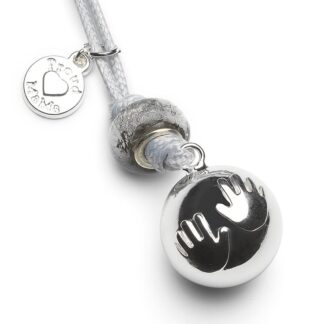 Μενταγιόν Εγκυμοσύνης Silver Grey Χεράκια Proud Mama