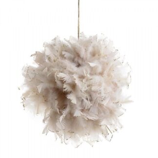 Διακοσμητική Μπάλα Με Φτερά Εκρού Δ45 Inart