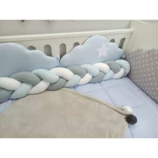Πάντα Πλεξούδα 200x19 Γαλάζιο-Γκρι-Λευκό Πουά Baby Star