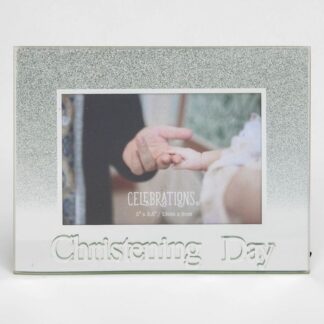 Γυάλινη Κορνίζα Βάφτισης Silver Christening Day Babino