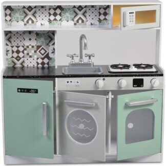 Ξύλινη Εκπαιδευτική Κουζίνα Με Φώτα, Φούρνο Μικροκυμάτων & Νεροχύτη 7257 Moni