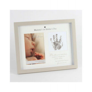 Κορνίζα Ξύλινη Λευκή Με Φωτογραφία Και Αποτύπωμα Bambino