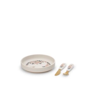 Σετ Φαγητού 2τμχ Με Αντιολισθητική Βάση Blue Garden Elodie