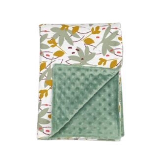 Κουβερτάκι Minky Με Εμπριμέ Επένδυση 70x100 Χακί Baby Star