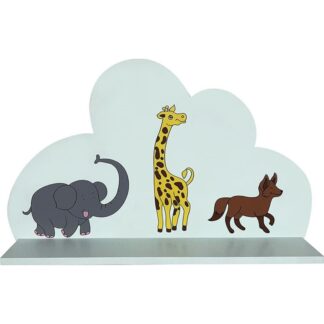 Ράφι Τοίχου Σύννεφο Ξύλινο Γαλάζιο Inart