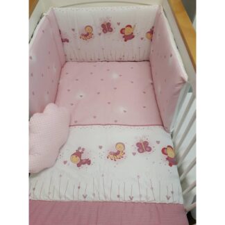 Σετ Προίκας 6τμχ Εμπριμέ Ροζ Mε Σεντόνια Baby Star