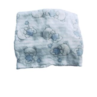 Κουβέρτα Αγκαλιάς Βελουρ 100x75cm Σιέλ Αρκουδάκια