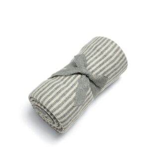 Κουβέρτα Πλεκτή Πλεκτή 70x90 Grey & White Stripe Mamas & Papas