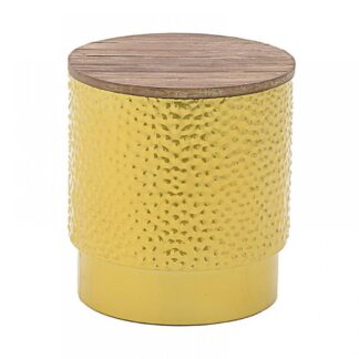 Σκαμπό Σαλονιού  39x39x47 Χρυσό Inart