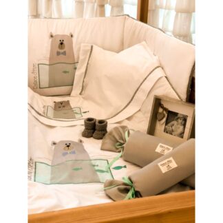 Σετ Σεντόνια Καλαθούνας 3τμχ 70x110 Baby Boy Bear Raison D'etre