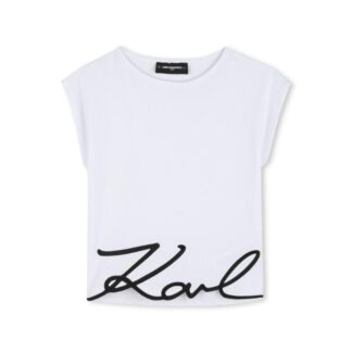 Μπλούζα Κοντομάνικο Karl Lagerfeld Z31164_10P Λευκό JNR