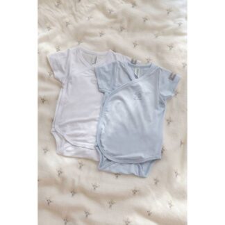 Βρεφικά Ζιπουνάκια Σταυρωτά Σετ 2τμχ Γαλάζιο Λευκό Bamboom