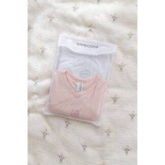 Βρεφικά Ζιπουνάκια Σετ 2τμχ Ροζ Λευκό Bamboom