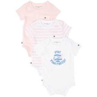 Βρεφικά Ζιπουνάκια Σετ 3τμχ Tommy Hilfiger KN0KN02048_TH3 Ροζ NB
