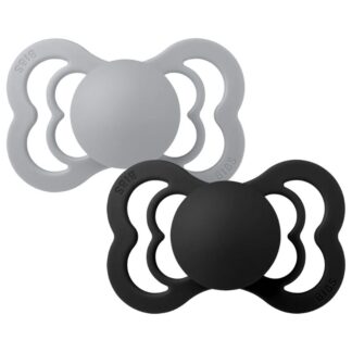 Πιπίλες 2τμχ Σιλικόνης 6+m Supreme Cloud/Black Bibs