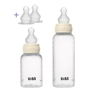 Μπιμπερό Πλαστικό 2τμχ Grow & Flow 150ml/270ml Round Silicone Ivory Bibs