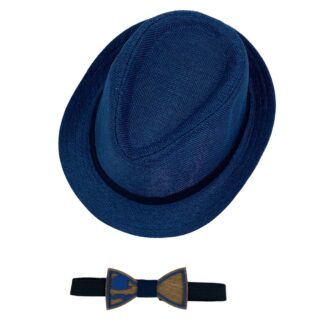 Σετ Καπέλο- Παπιγιόν 0003 Μπλε Σκούρο