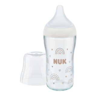 Μπιμπερό Γυάλινο Perfect Match Με Μαλακή Θηλή Σιλικόνης 3m+ 230ml Λευκό Nuk