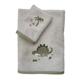 Σετ Πετσέτες 2τμχ Κεντητές Fun 4937 Beige/Olive Das