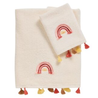 Σετ Πετσέτες 2τμχ Κεντητές Smile 4964 Nude/White Das