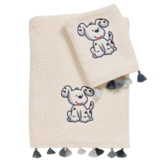 Σετ Πετσέτες 2τμχ Κεντητές Smile 4965 Grey Das