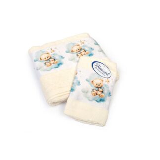 Σετ Πετσέτες 2τμχ Με Ψηφιακή Εκτύπωση Cute Bear 303 Ecru Dimcol