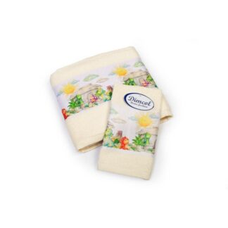 Σετ Πετσέτες 2τμχ Με Ψηφιακή Εκτύπωση Dinosaurs 312 Ecru Dimcol