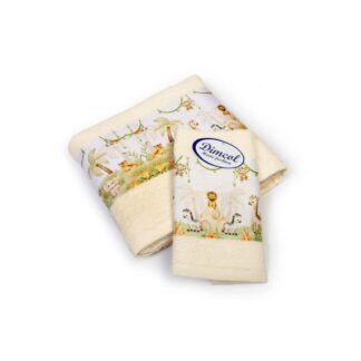 Σετ Πετσέτες 2τμχ Με Ψηφιακή Εκτύπωση Jungle 351 Ecru Dimcol