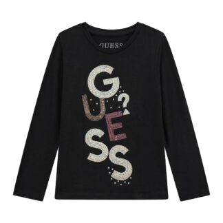 Μπλούζα Παιδικό Girl Guess K5YI26KAPO0_JBLK Μαύρο MINI