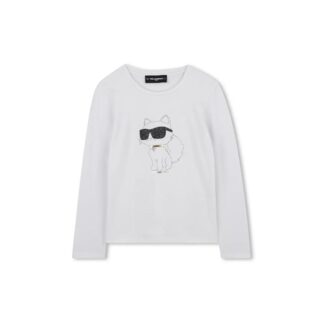 Μπλούζα Karl Lagerfeld Z30938_10P Λευκό JUNIOR