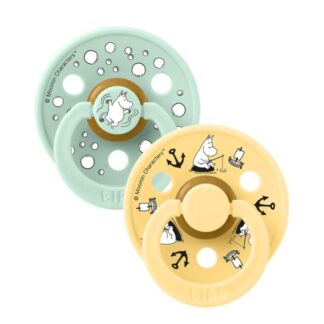 Πιπίλες 2τμχ Καουτσούκ X Moomins 0+m Sailing Nordic Mint/Pale Butter Mix Bibs