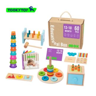 Ξύλινο Σετ Montessori Εκμάθησης 60τμχ Educational Box Tooky Toy