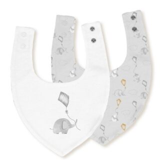 Σαλιάρα Μπαντάνα Σετ 2τμχ Elephant Grey Interbaby