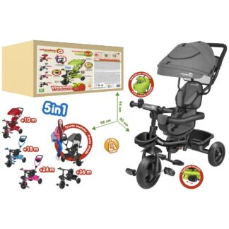 Τρίκυκλο Ποδήλατο Evolution 5 Σε 1 Μετατρεπόμενο Γκρι Globo